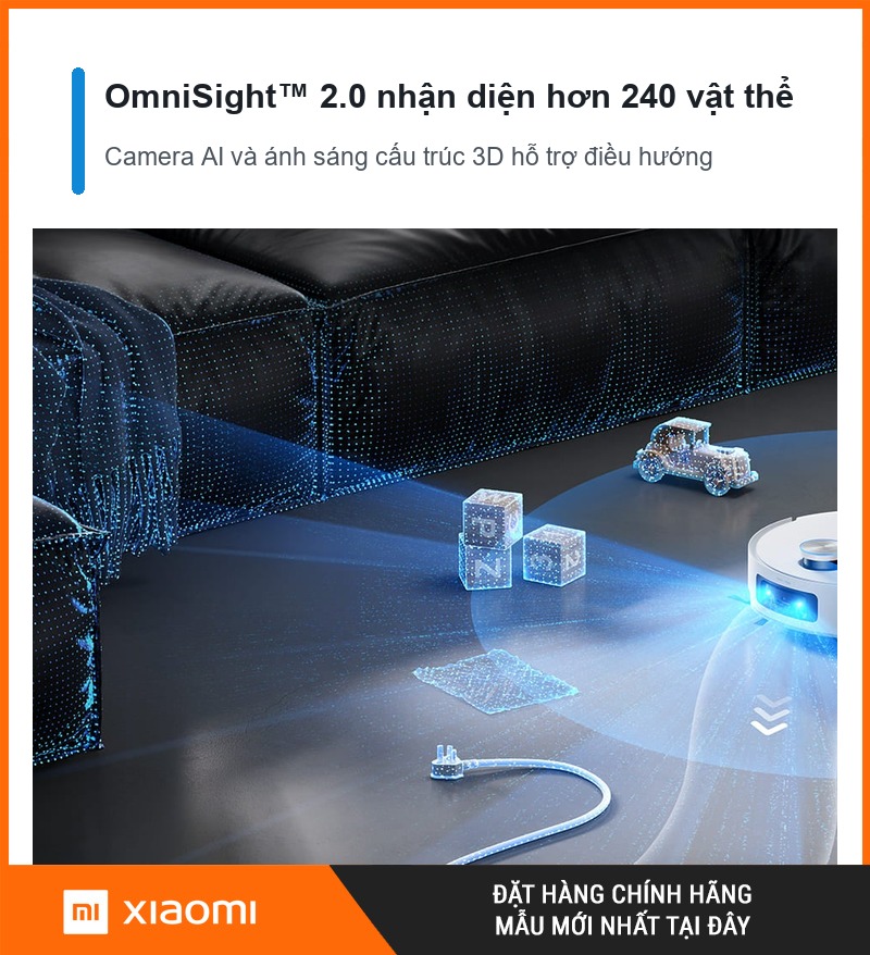 Hệ thống camera nhận diện vật cản trên Dreame Aqua10 Ultra Roller