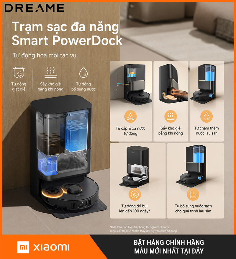 Dreame L50s Pro Ultra Trắng/Đen - Robot Hút Bụi Lau Nhà