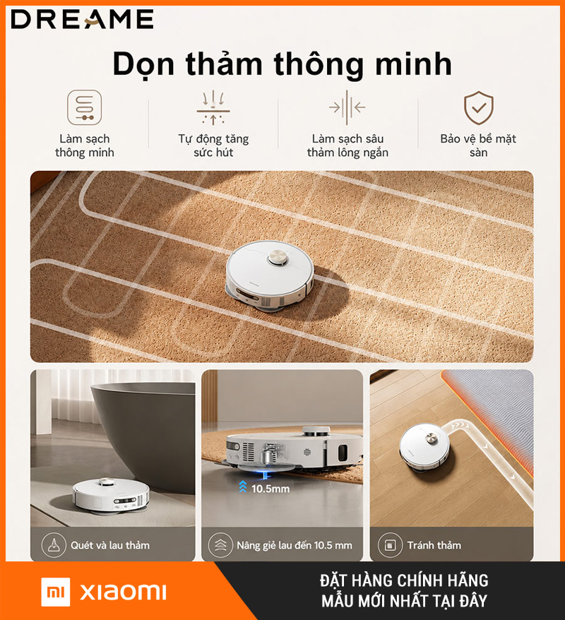Dreame L50s Pro Ultra Trắng/Đen - Robot Hút Bụi Lau Nhà