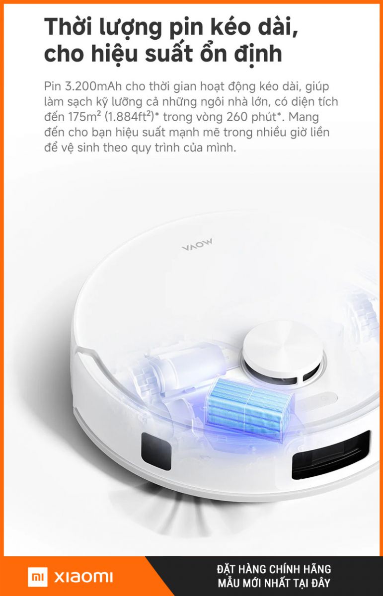 Mova E20s Pro Plus Trắng - Robot Hút Bụi Lau Nhà