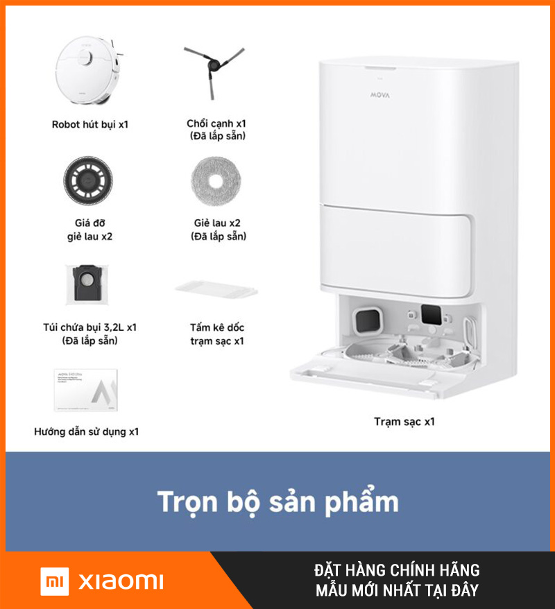 Mova E40 Ultra Trắng - Robot hút bụi lau nhà
