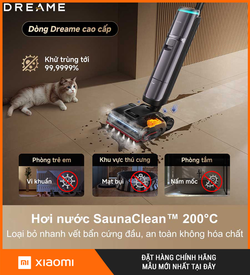 Dreame H16 Pro Steam Máy hút bụi lau nhà cầm tay – Bản Quốc Tế