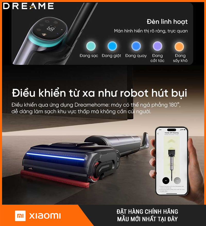 Dreame H16 Pro Steam Máy hút bụi lau nhà cầm tay – Bản Quốc Tế