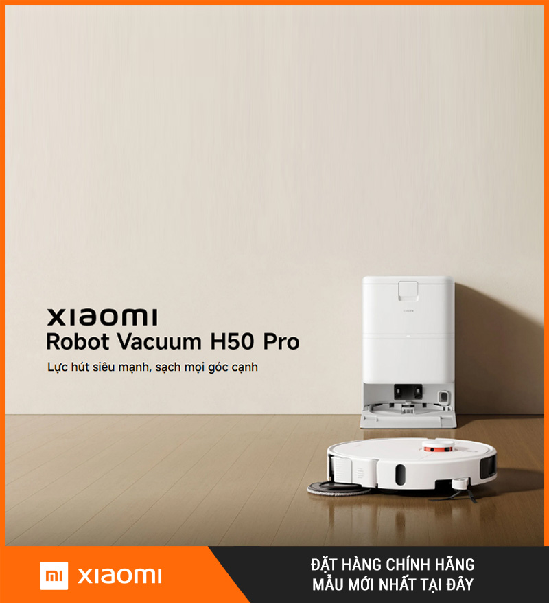 Xiaomi H50 Pro Trắng - Robot Hút Bụi Lau Nhà Thông Minh