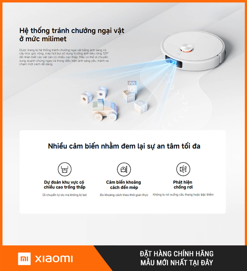 Xiaomi H50 Pro Trắng - Robot Hút Bụi Lau Nhà Thông Minh