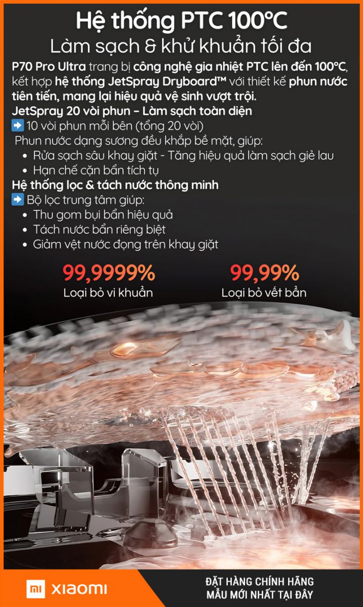 Mova P70 Pro Ultra Đen - Robot hút bụi lau nhà