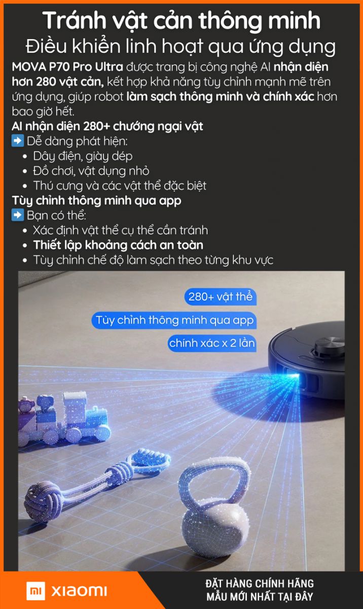 Mova P70 Pro Ultra Đen - Robot hút bụi lau nhà