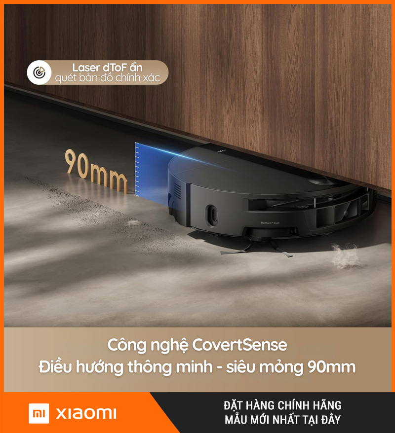 Mova S70 Roller Trắng/Đen - Robot hút bụi lau nhà