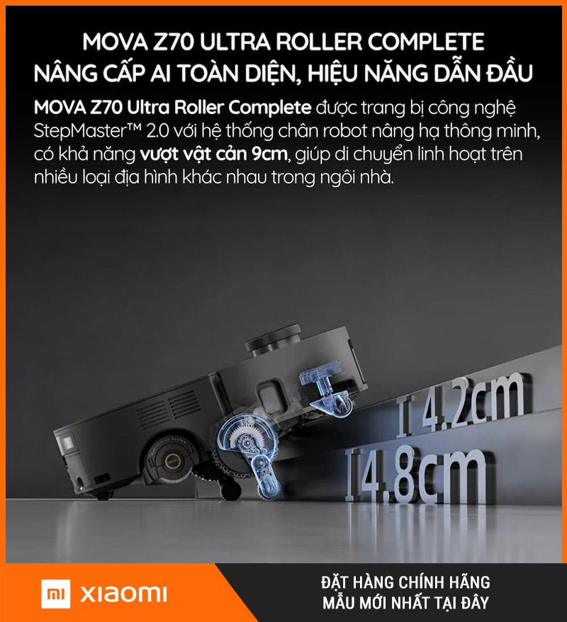 Mova Z70 Ultra Roller Complete Đen - Robot hút bụi lau nhà