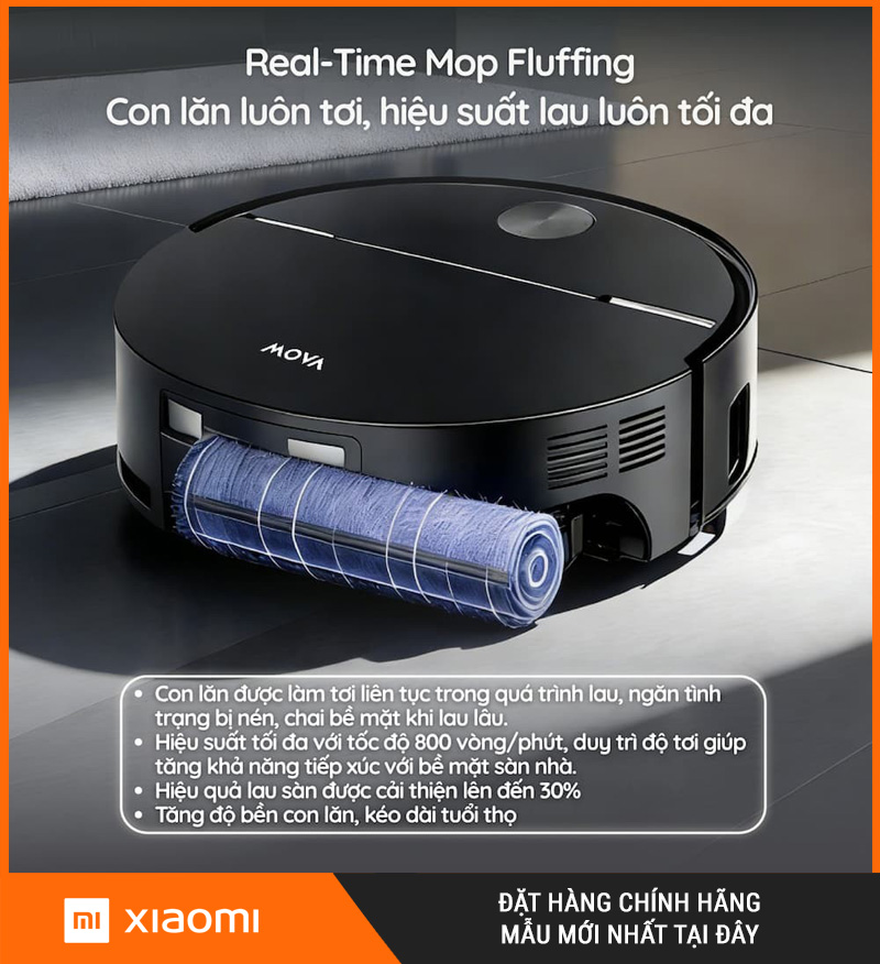 Mova Z70 Ultra Roller Complete Đen - Robot hút bụi lau nhà