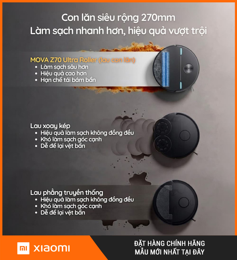 Mova Z70 Ultra Roller Complete Đen - Robot hút bụi lau nhà
