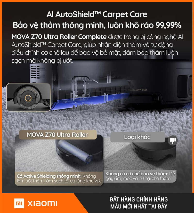 Mova Z70 Ultra Roller Complete Đen - Robot hút bụi lau nhà
