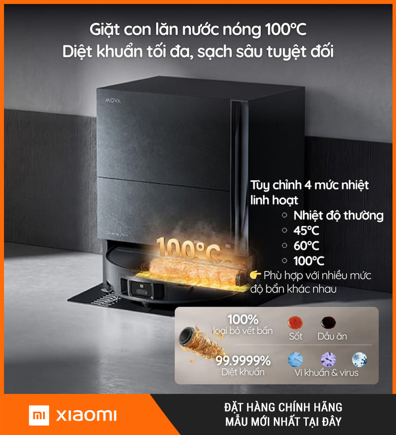 Mova Z70 Ultra Roller Complete Đen - Robot hút bụi lau nhà
