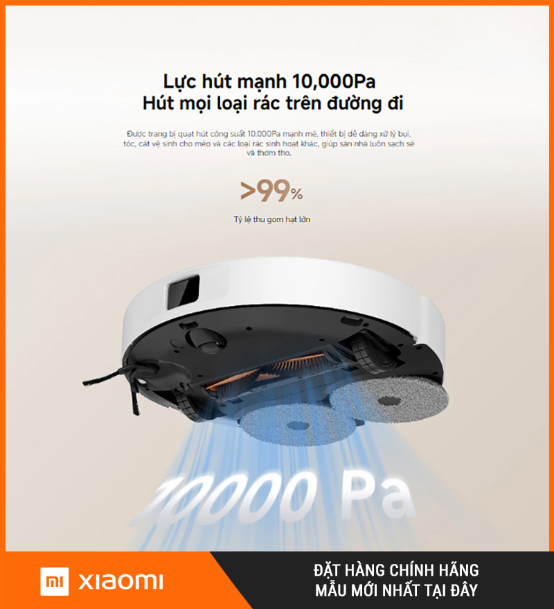 Xiaomi H50 Trắng - Robot Hút Bụi Lau Nhà Thông Minh