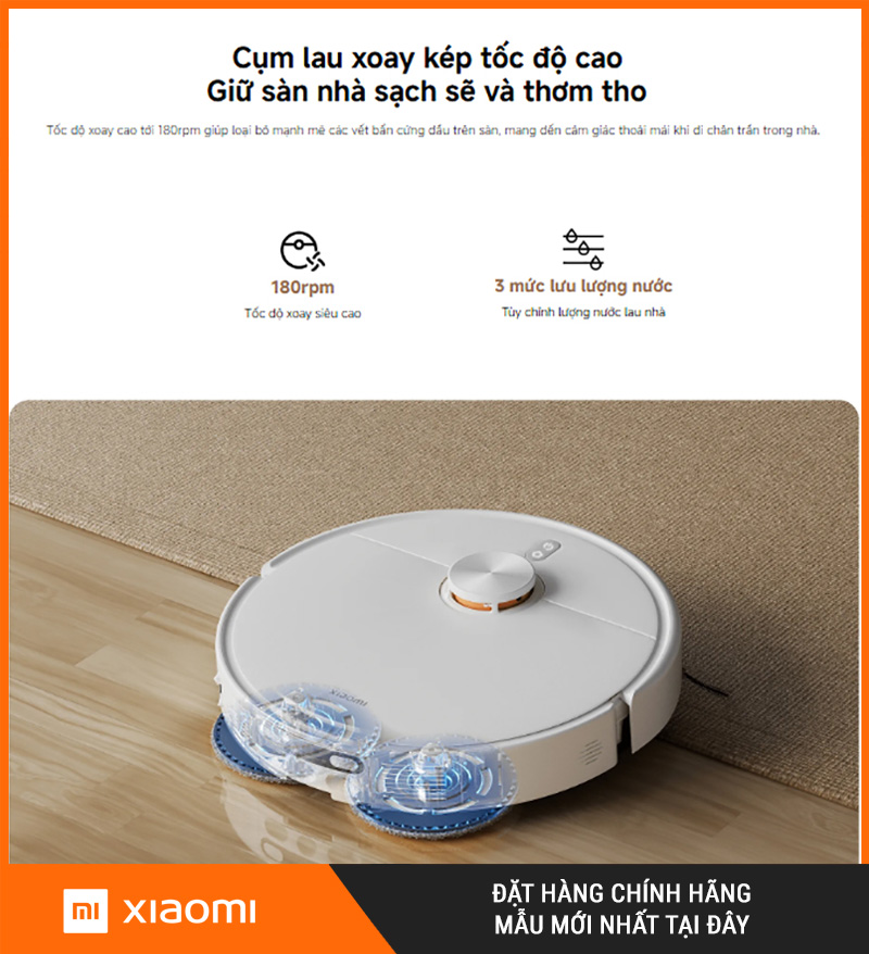 Xiaomi H50 Trắng - Robot Hút Bụi Lau Nhà Thông Minh
