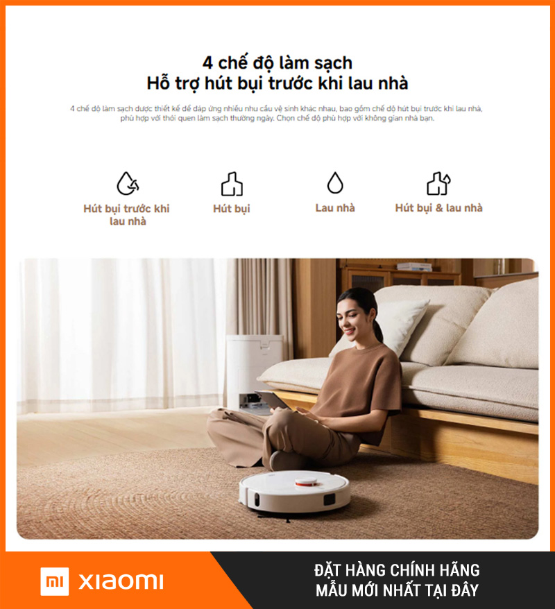 Xiaomi H50 Trắng - Robot Hút Bụi Lau Nhà Thông Minh