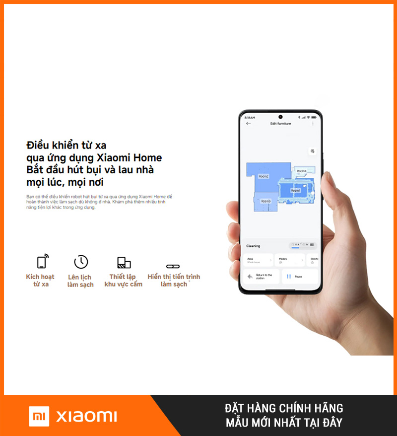 Xiaomi H50 Trắng - Robot Hút Bụi Lau Nhà Thông Minh