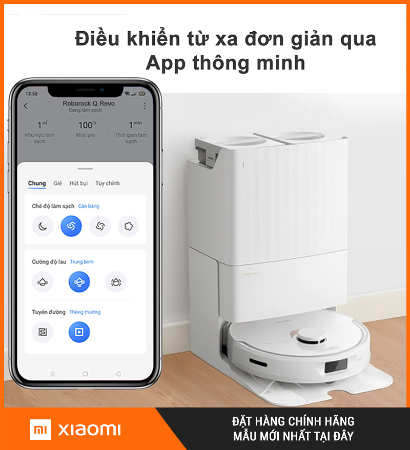 Robot Hút Bụi Lau Nhà Roborock Q Revo 5AE